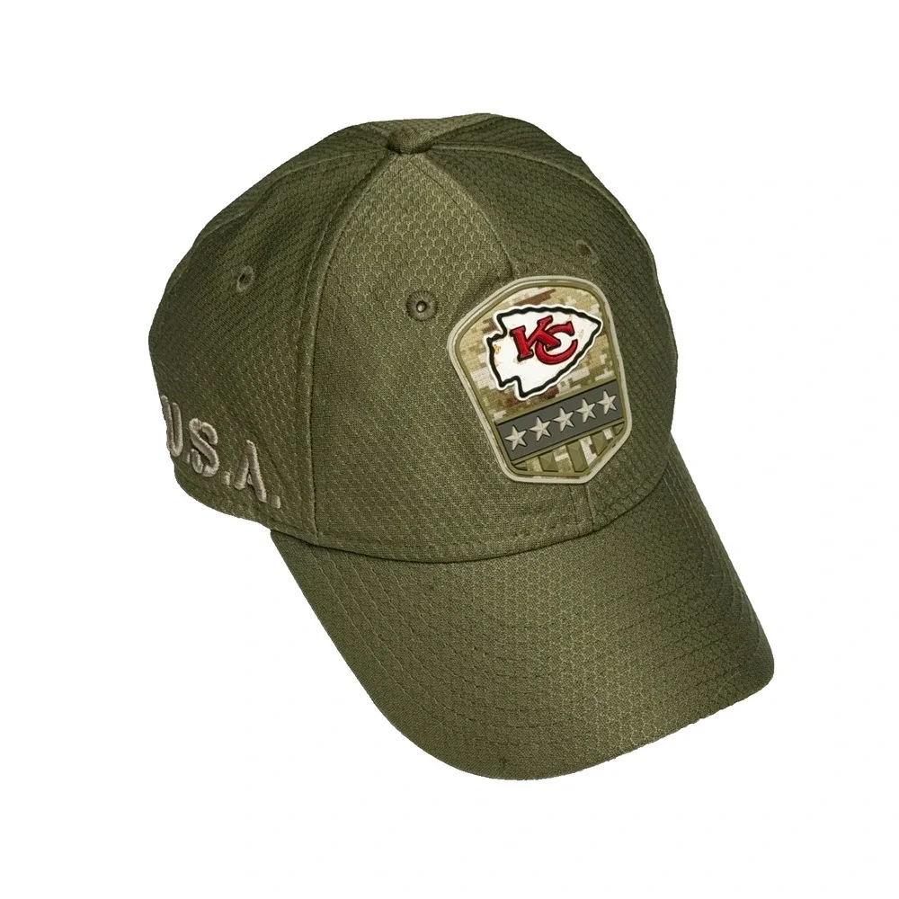 Kansas City Chiefs New Era Olive Youth NFL Adjustable Hat 9Twenty USA Camo